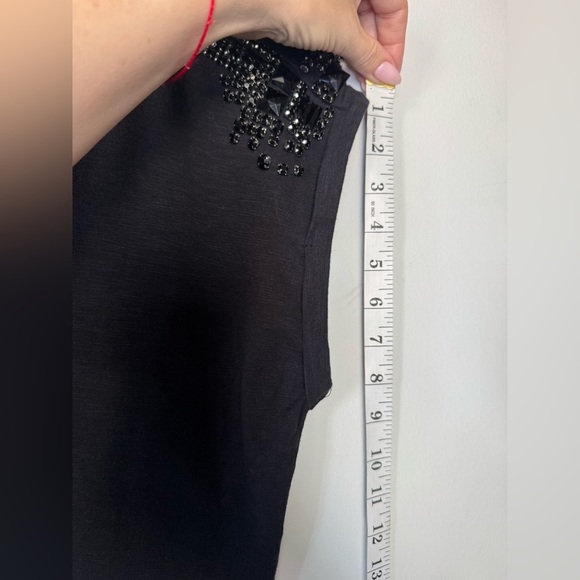 Maje Black Embellished T-Shirt – Size 2 - Picture 10 of 17